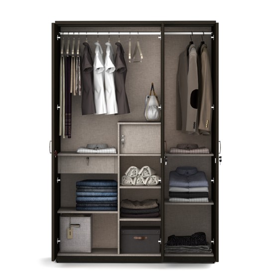 Harmony 3 Door Wardrobe Without Mirror - Vermount - Woodpore