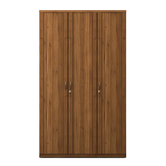 Harmony 3 Door Wardrobe Without Mirror - Natural Teak