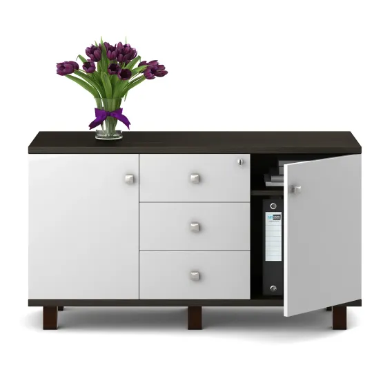 Icon Credestal Unit Small - Fumed Oak
