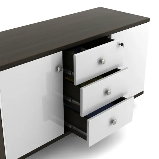 Icon Credestal Unit Small - Fumed Oak