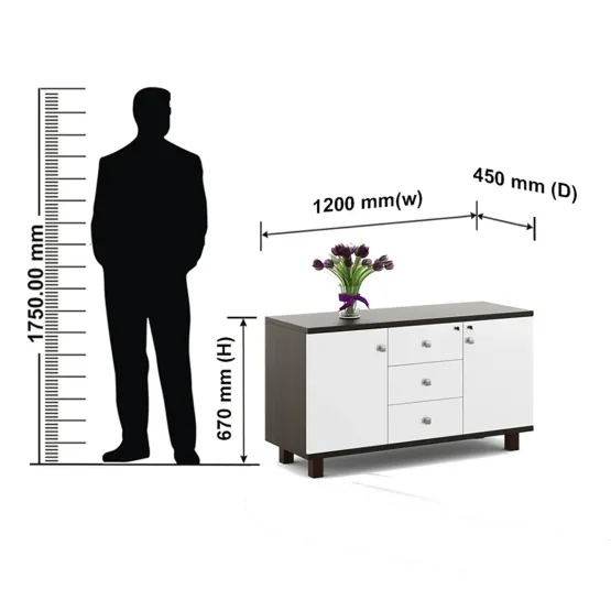 Icon Credestal Unit Small - Fumed Oak