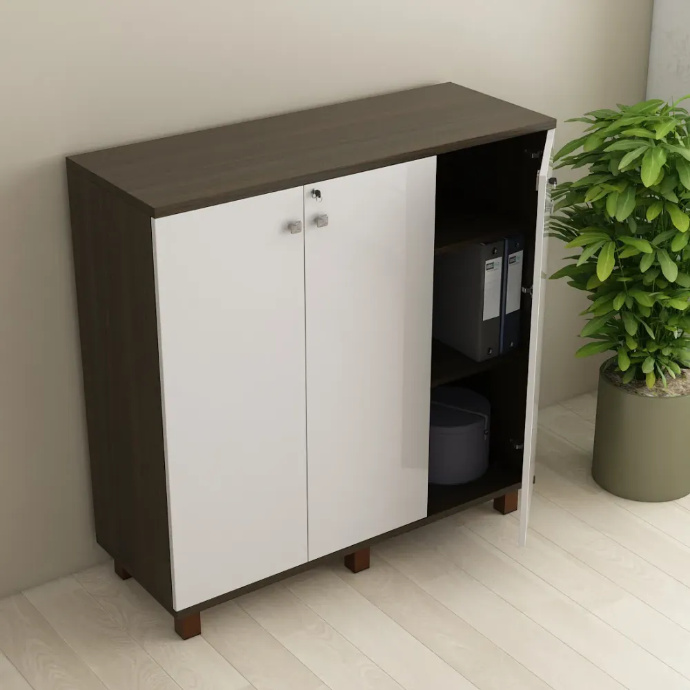 Icon Mid Height Storage Small - Fumed Oak