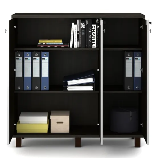 Icon Mid Height Storage Small - Fumed Oak