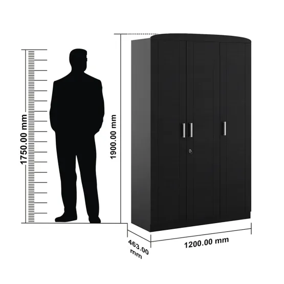 Imperial 3 Door Wardrobe - Natural Wenge Woodpore