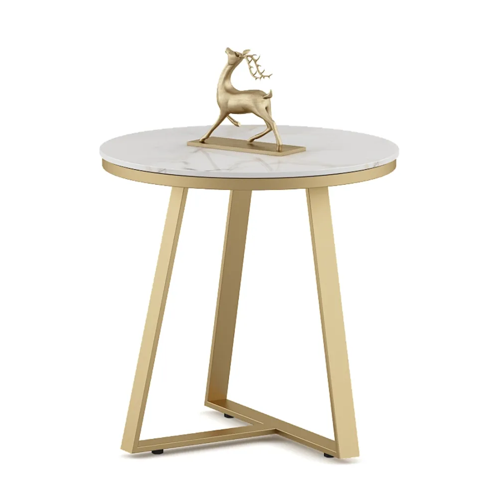 Center Table Juliet Small With Cermic Top And Metal Under Structure In Gold