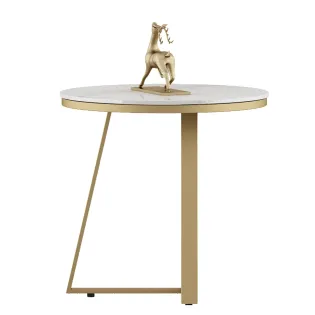Center Table Juliet Small With Cermic Top And Metal Under Structure In Gold