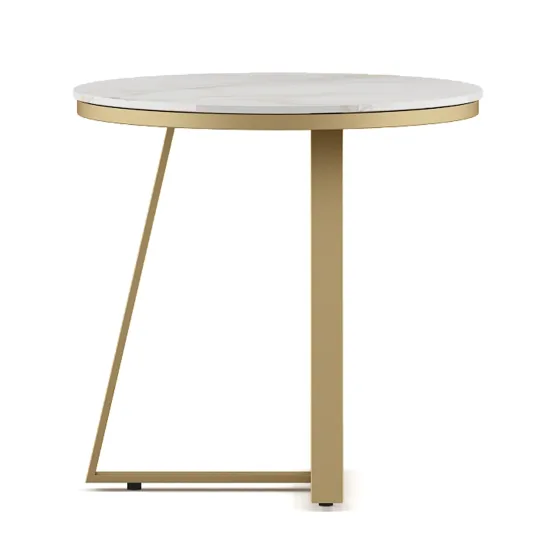 Center Table Juliet Small With Cermic Top And Metal Under Structure In Gold