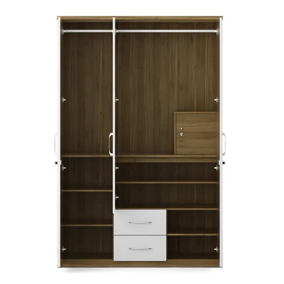 Jupiter 3 Door Wardrobe Without Mirror - High Gloss White