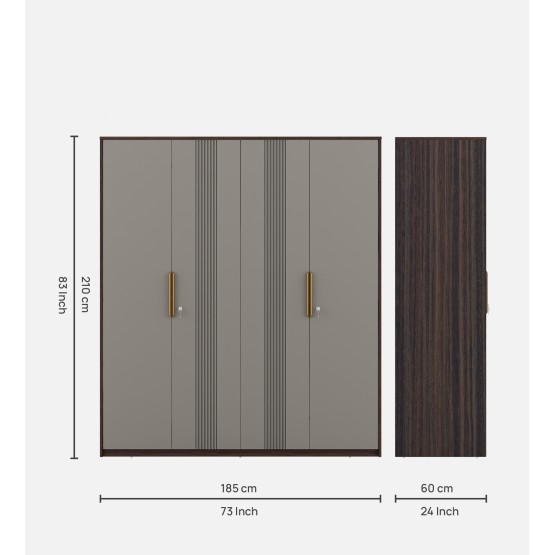 Adore 4 Door Wardrobe-sahara Beige & Dark Brown Eucalyptus