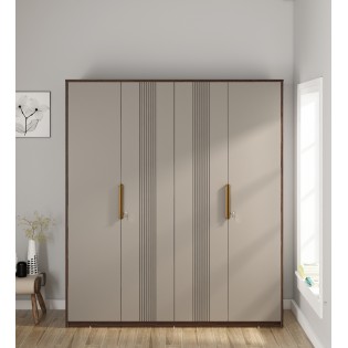 Adore 4 Door Wardrobe-sahara Beige & Dark Brown Eucalyptus