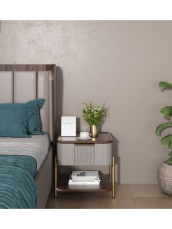 Adore Bedside-sahara Beige & Dark Brown Eucalyptus