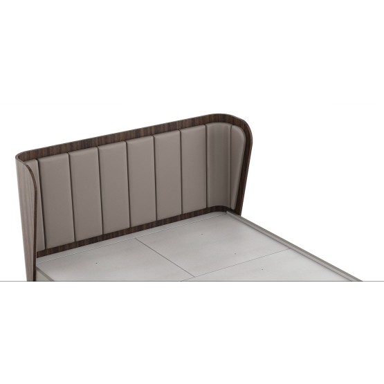Adore Queen Bed Full Lifton-sahara Beige & Dark Brown Eucalyptus