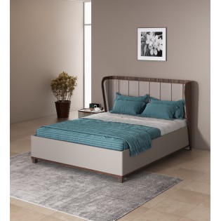 Adore King Bed Full Lifton-sahara Beige & Dark Brown Eucalyptus