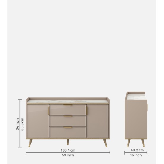 Console Unit Alora-ceramic Grey & Sebastian Oak