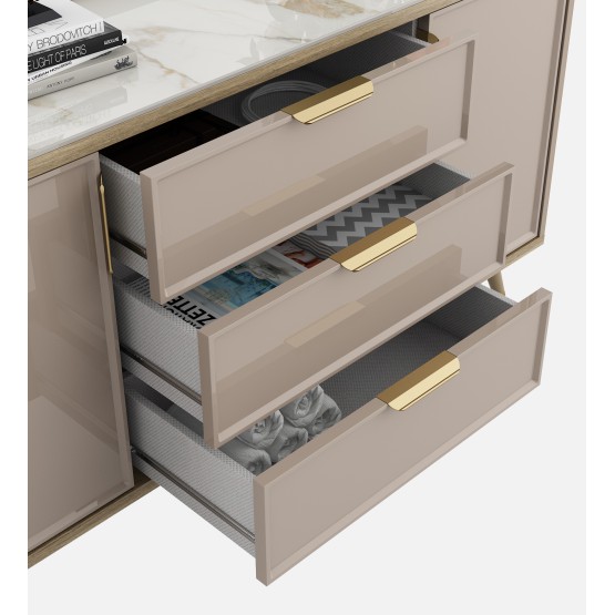 Console Unit Alora-ceramic Grey & Sebastian Oak