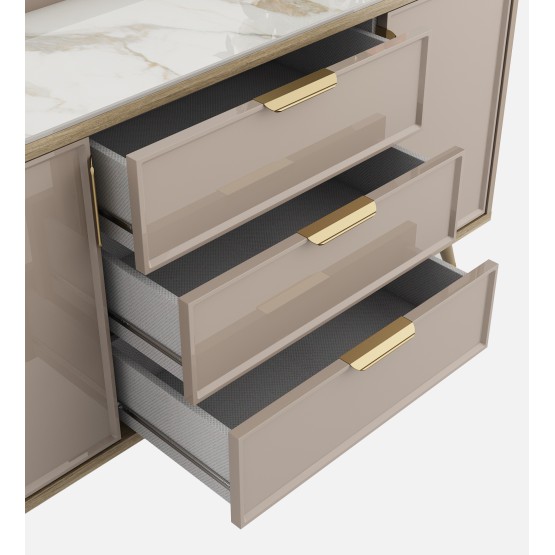 Console Unit Alora-ceramic Grey & Sebastian Oak