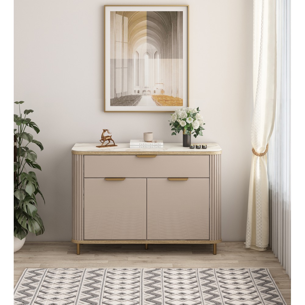 Console Unit Bella-ceramic Grey & Sebastian Oak