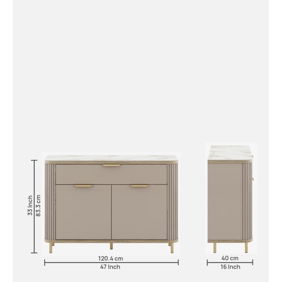 Console Unit Bella-ceramic Grey & Sebastian Oak