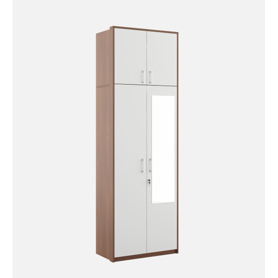 Dew 2 Door Wardrobe Fw Shutter Mirror With Loft - Walnut Rigato