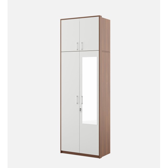 Dew 2 Door Wardrobe Fw Shutter Mirror With Loft - Walnut Rigato