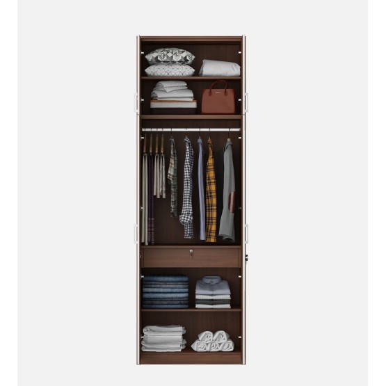 Dew 2 Door Wardrobe Fw Shutter Mirror With Loft - Walnut Rigato