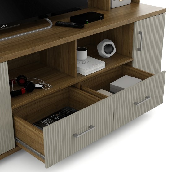 Vista Tv Wall Unit - Natural Teak