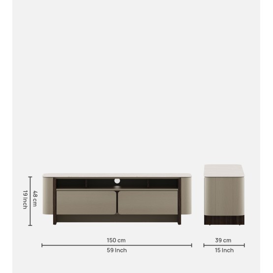 Kaya Base Tv Unit -stone Grey & Eucalyptus