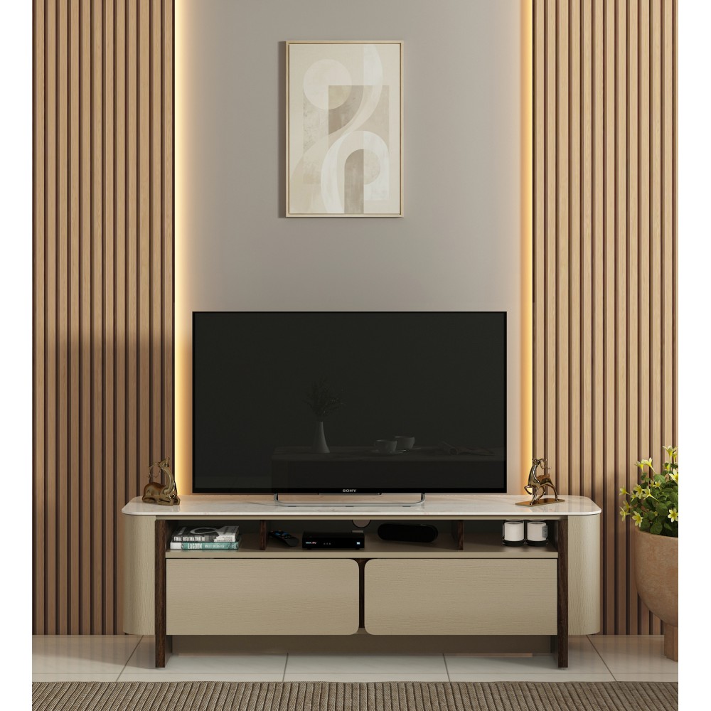 Kaya Base Tv Unit -stone Grey & Eucalyptus