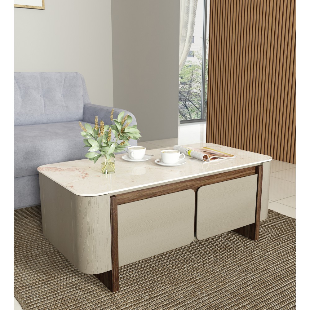 Kaya Centre Table  -  Stone Grey & Eucalyptus
