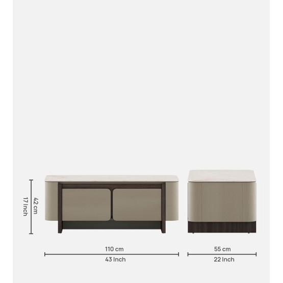 Kaya Centre Table  -  Stone Grey & Eucalyptus