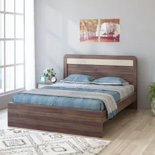 Kia Queen Bed Without Storage - Lyon Walnut