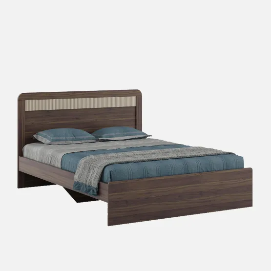 Kia Queen Bed Without Storage - Lyon Walnut