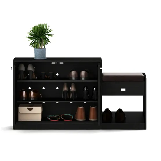 All-in-one Shoe Rack - Natural Wenge