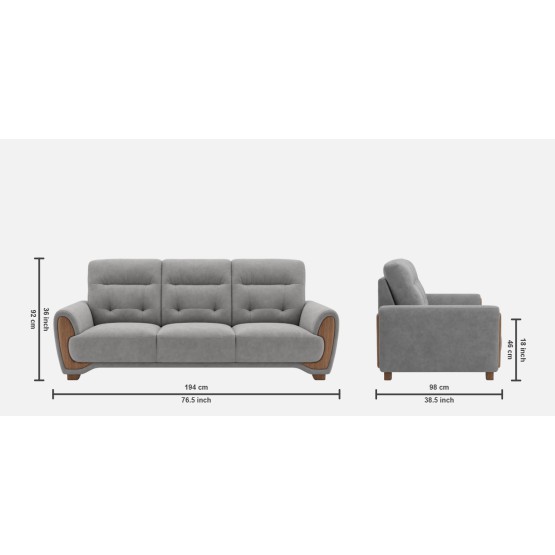 Spacewood Latina 3 Seater Sofa In Fabric - Af 706