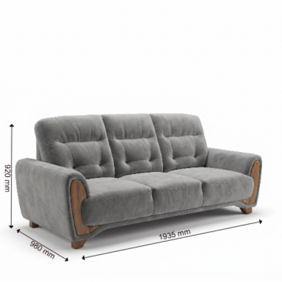 Spacewood Latina 3 Seater Sofa In Fabric - Af 706
