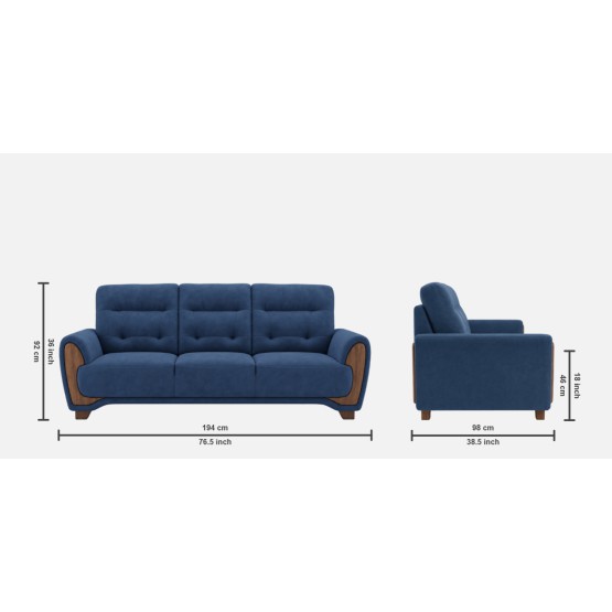 Spacewood Latina 3 Seater Sofa In Fabric - Af 715