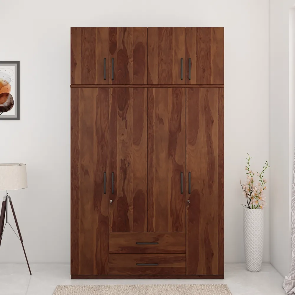 Lauren 4 Door Wardrobe Without Mirror With Loft -sheesham