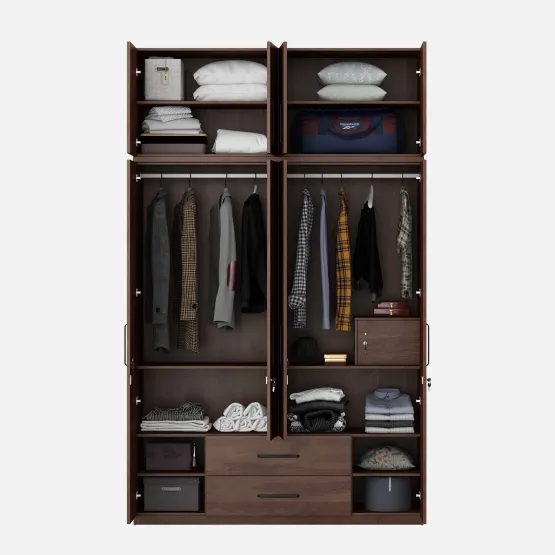 Lauren 4 Door Wardrobe Without Mirror With Loft -sheesham