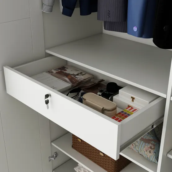 Lilly 6 Door Wardrobe Mirror With Loft - Kingston White