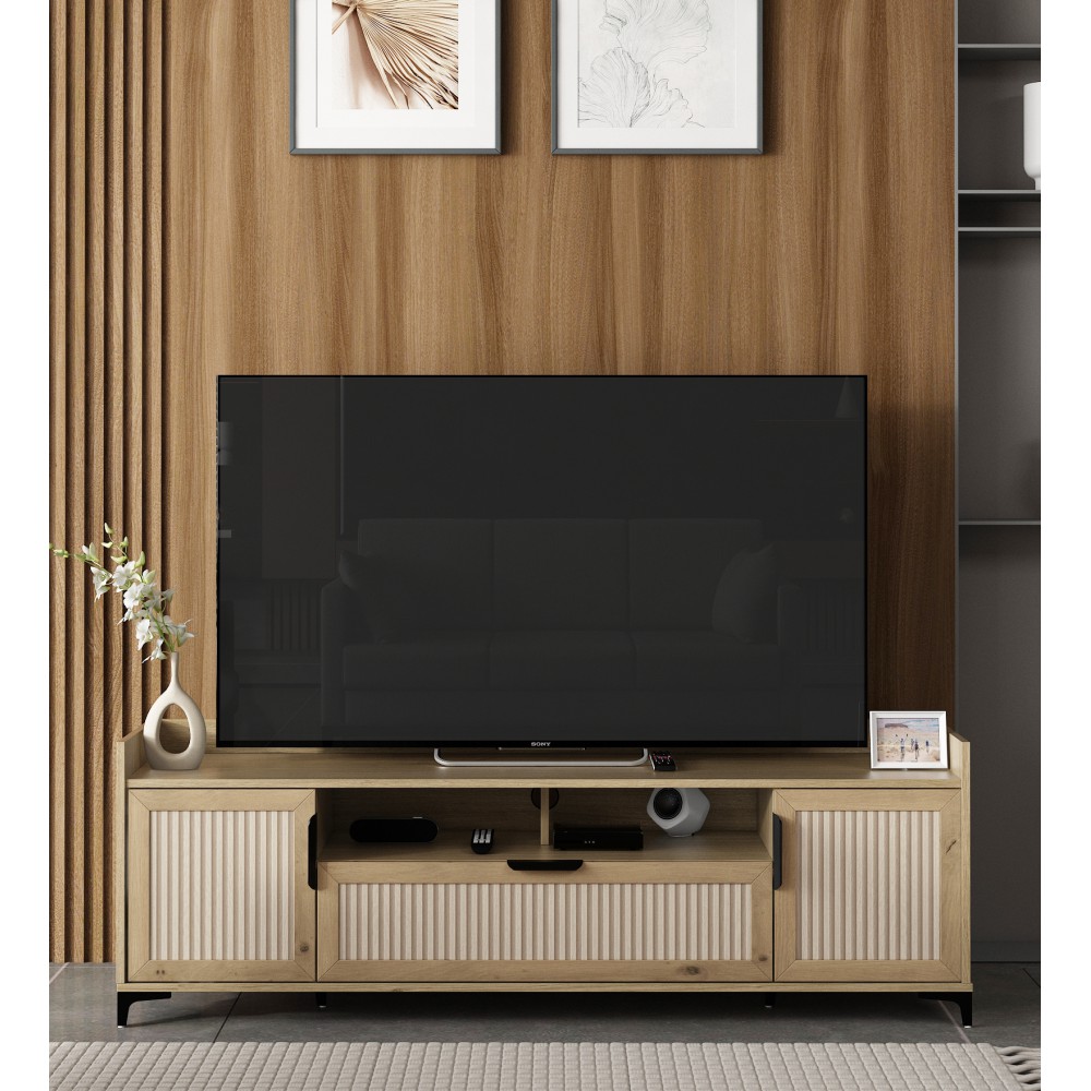 Linea Base Tv Unit - Santana Oak & Bamboo Flute