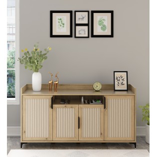 Linea Console Unit - Santana Oak & Bamboo Flute