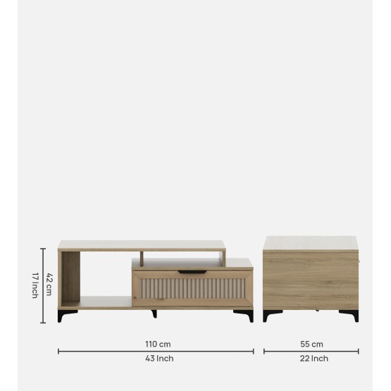 Linea Centre Table - Santana Oak & Bamboo Flute