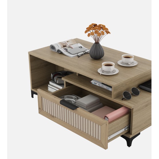 Linea Centre Table - Santana Oak & Bamboo Flute