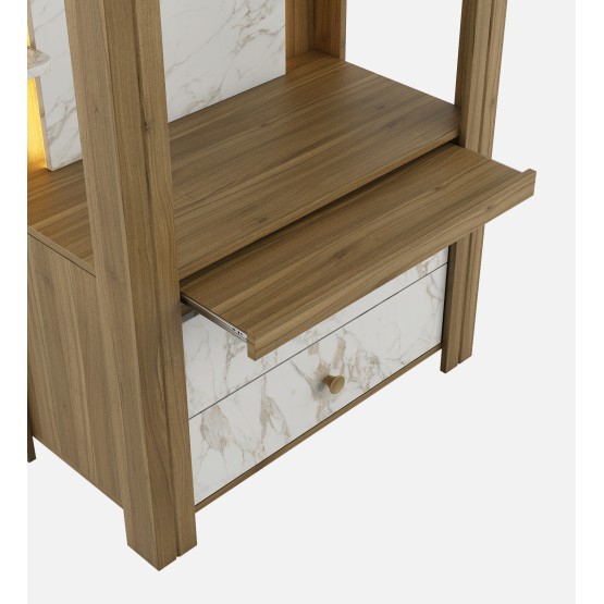 Mandir Divine-8015a Natural Teak & Linght Marble