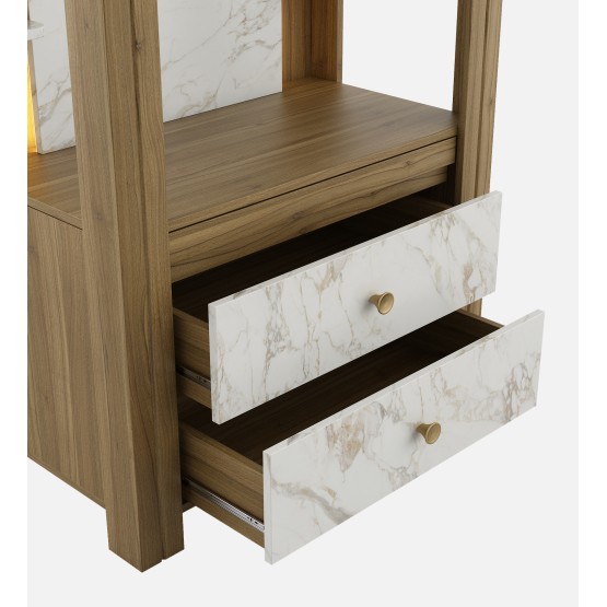 Mandir Divine-8015a Natural Teak & Linght Marble