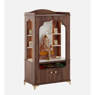 Mandir Divine-8015b - Sheesham & Linght Marble