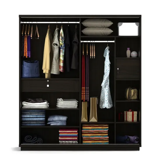 Maple 2 Door Sliding Wardrobe - Fumed Oak Woodpore