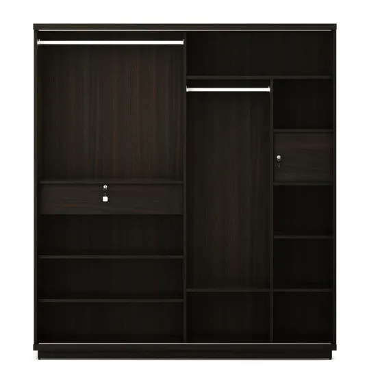 Maple 2 Door Sliding Wardrobe - Fumed Oak Woodpore