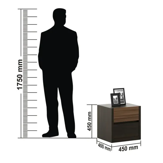 Maple Bedside Table - Fumed Oak Woodpore