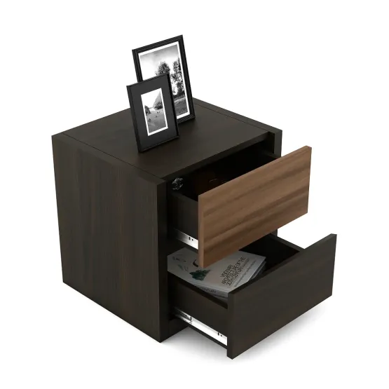 Maple Bedside Table - Fumed Oak Woodpore